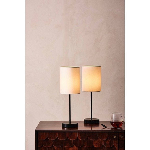 Biela/čierna látková stolová lampa (výška  45 cm) Seth – Jotex-image-1