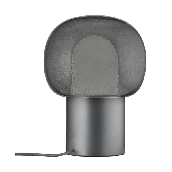 Antracitová hliníková LED stolová lampa so skleneným tienidlom (výška 32 cm) Iris – Blomus-image-4