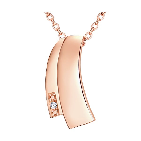 Strieborný pozlátený náhrdelník s pravým diamantom Tess Diamonds Grace, dĺžka 40 cm