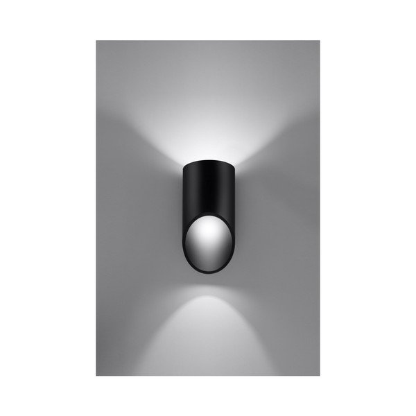 Čierne nástenné svietidlo Sollux Nixon, dĺžka 20 cm-image-3