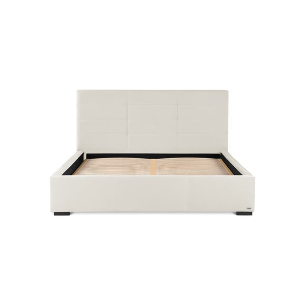 Krémovobiela dvojlôžková posteľ s úložným priestorom Guy Laroche Home Poesy, 140 × 200 cm