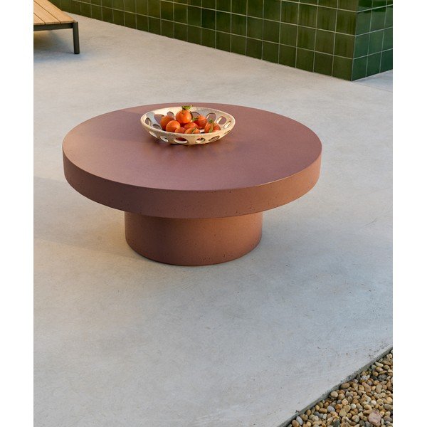 Betónový okrúhly Záhradný konferenčný stolík ø 90 cm Aiguablava – Kave Home-image-1