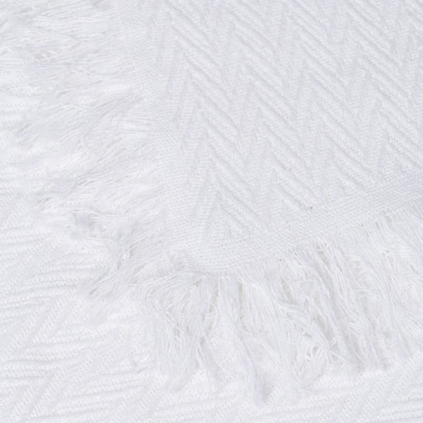 Biely pléd z recyklovanej bavlny 260x280 cm Spike – Ixia-image-3