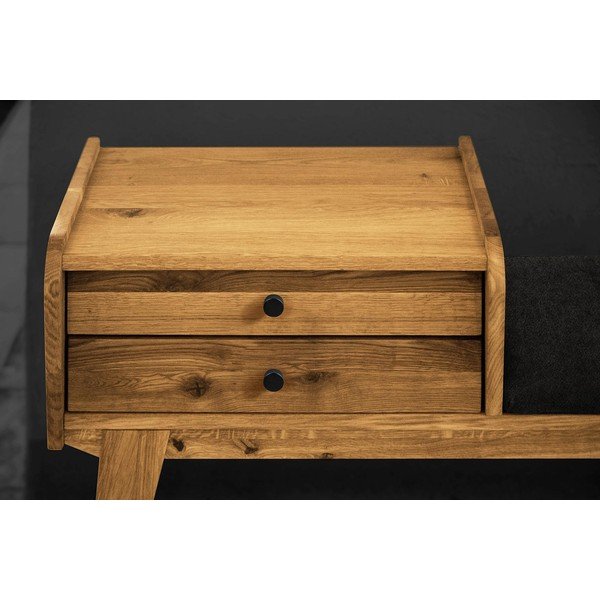 Lavica so zásuvkami z dubového dreva so sivým sedákom Retro - The Beds-image-4