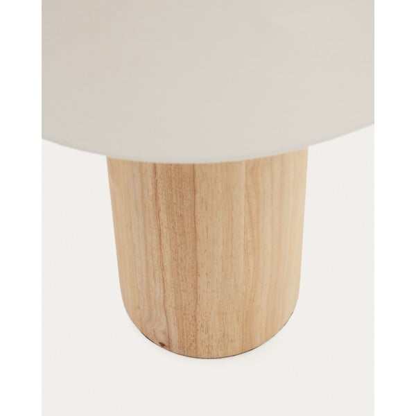 Stojacia lampa s textilným tienidlom v bielo-prírodnej farbe (výška 110 cm) Marga – Kave Home-image-3