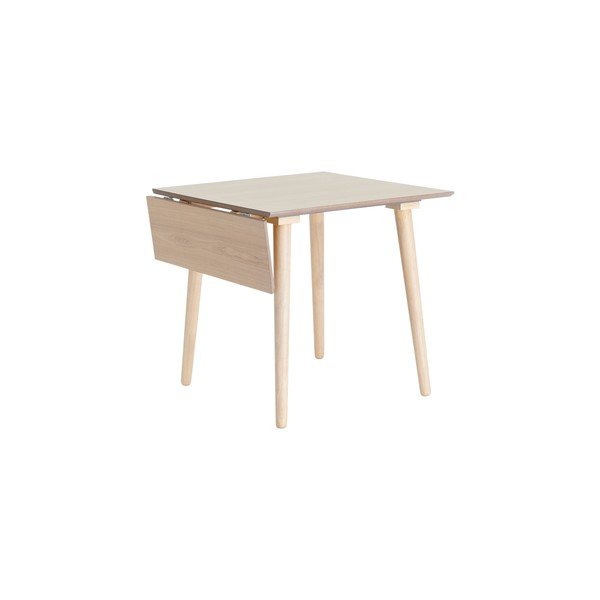 Rozkladací jedálenský stôl s prídavnou doskou v dekore brestu 80x80 cm Jolina – Ellos Home-image-4