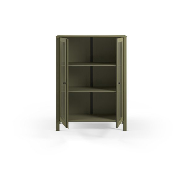 Zelená vitrína z borovicového dreva 90x120x40 cm Alessandra – Marckeric-image-3