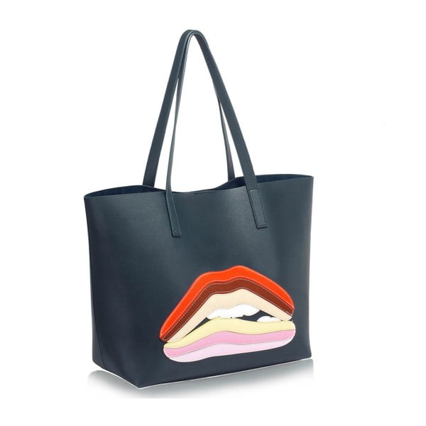 Tmavomodrá kabelka L&S Bags Lips