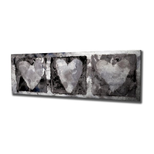 Nástenný obraz na plátne Hearts, 80 × 30 cm