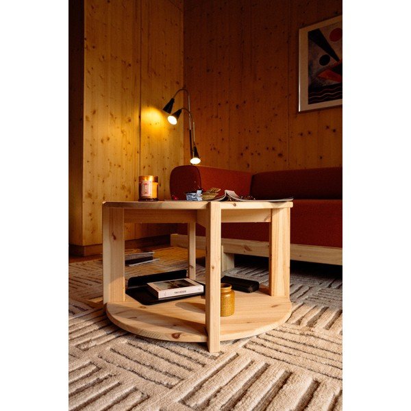 Okrúhly konferenčný stolík z borovicového dreva v svetlo prírodnej farbe ø 70 cm Tuck – Karup-image-1
