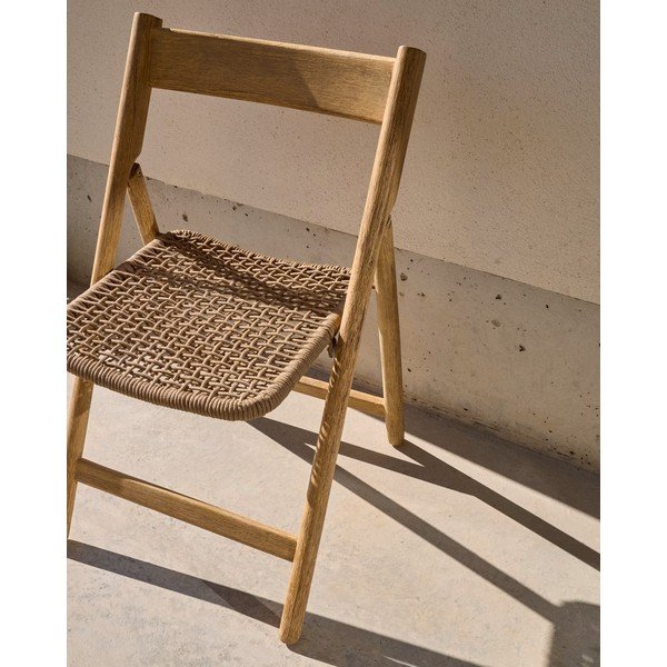 Drevená záhradná stolička v hnedo-prírodnej farbe Dandara – Kave Home-image-2