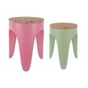 Zelené/ružové kovové stoličky v súprave 2 ks Double Funky – Leitmotiv