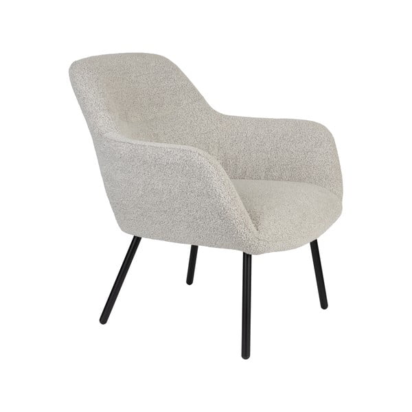 Biele kreslo z textílie buklé Dude – White Label