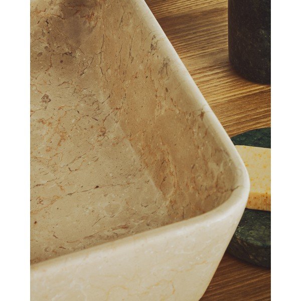 Béžové kamenné umývadlo 55x35 cm Darnen – Kave Home-image-2