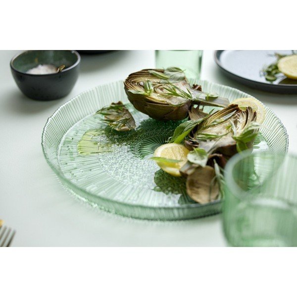 Zelený sklenený servírovací tanier ø 30 cm Kusintha – Bitz-image-1