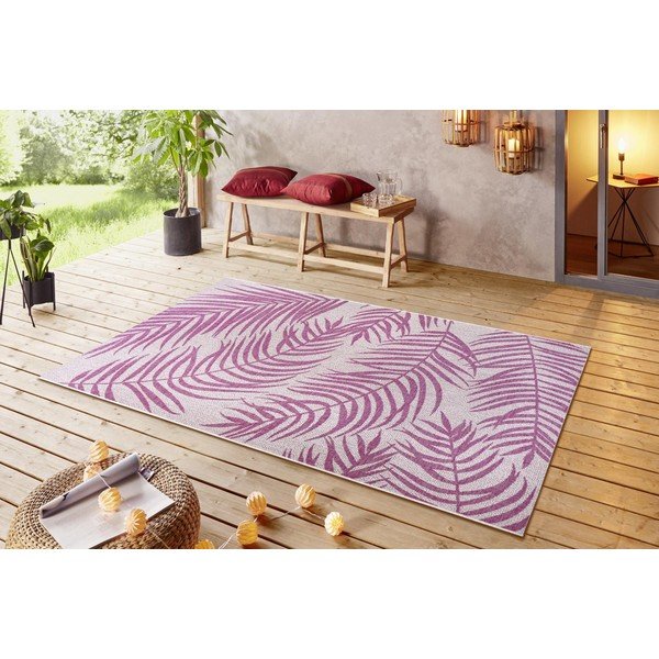 Ružovo-béžový vonkajší koberec NORTHRUGS Palmera, 200 x 290 cm-image-1
