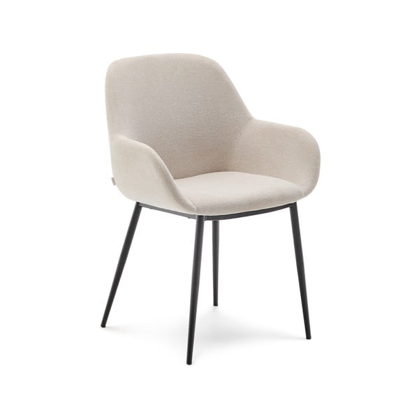 Krémovobiele čalúnené jedálenské kreslo Konna – Kave Home