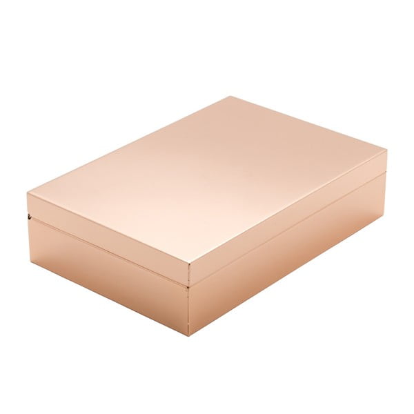 Úložný box v medenej farbe Lund London Luxe, šírka 21,9 cm