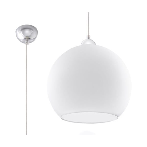 Biele závesné svietidlo so skleneným tienidlom ø 30 cm Bilbao – Nice Lamps
