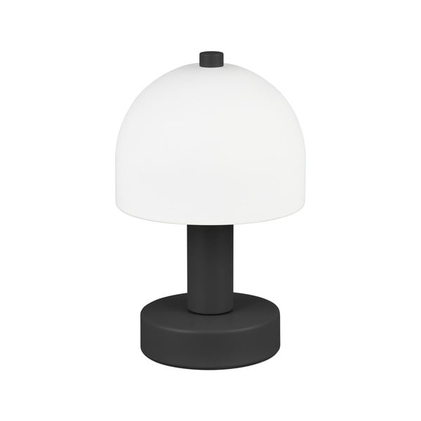 Čierno-biela stolová lampa so skleneným tienidlom (výška 19 cm) Glenn – Reality
