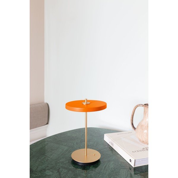 Oranžová LED stolová lampa so stmievačom s kovovým tienidlom (výška  31 cm) Asteria Move – UMAGE-image-3
