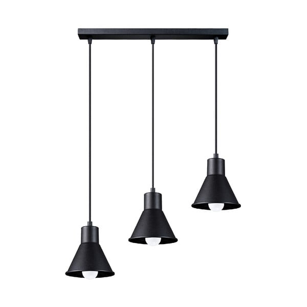 Čierne závesné svietidlo s kovovým tienidlom 45x14 cm Martina - Nice Lamps
