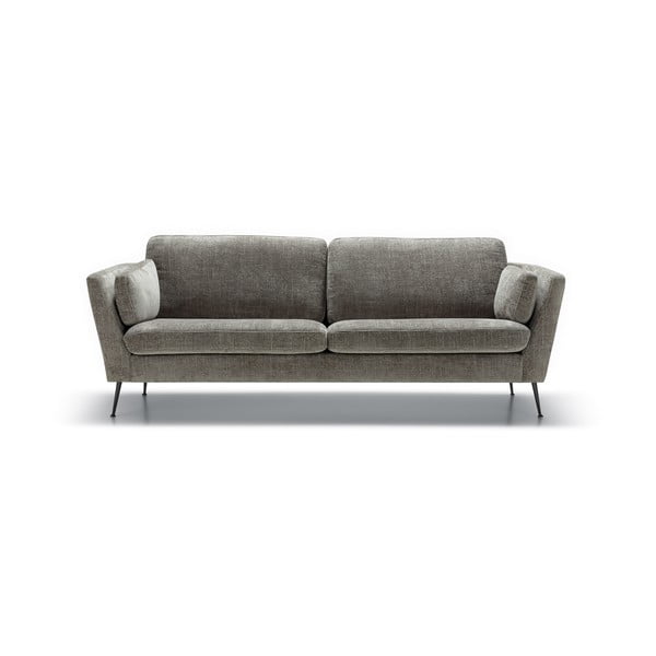 Sivá zamatová pohovka 220 cm Mynta – Sits