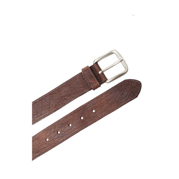 Hnedý kožený pánsky opasok Ferruccio Laconi Sven, dĺžka 90 cm-image-2