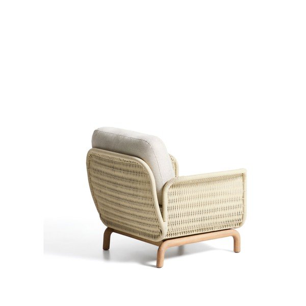 Béžové/krémovobiele polstrované záhradné kreslo Alipa – Kave Home-image-4