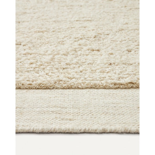 Biely vlnený koberec 160x230 cm Marely – Kave Home-image-3