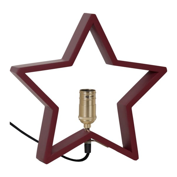 Tmavočervená drevená svietiaca hviezda Best Season Lysokil, 30 x 29 cm