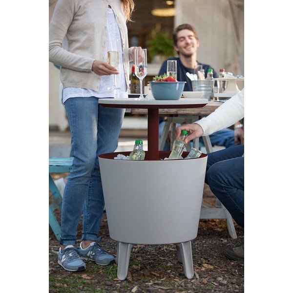 Plastový okrúhly záhradný stolík so zásobníkom na ľad ø 49,5 cm Cool – Keter-image-4