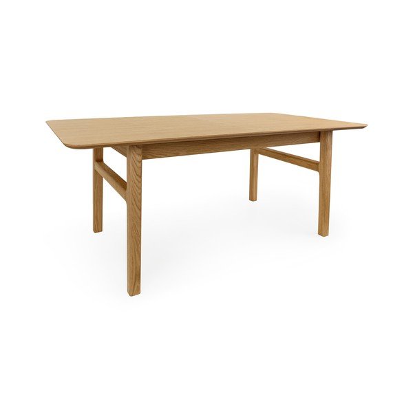 Rozkladací jedálenský stôl s prídavnou doskou v dekore duba 90x180 cm Curved – Woodman