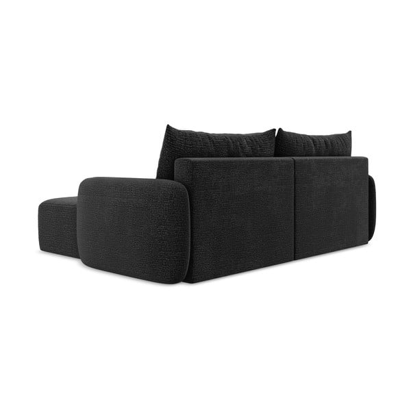 Čierna rozkladacia/s úložným priestorom rohová pohovka (pravý roh) Kalena – Makamii-image-4