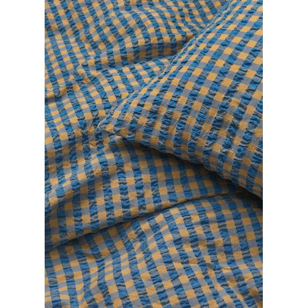 Okrovožlto-modré krepové obliečky na jednolôžko 140x200 cm Bæk&Bølge – JUNA-image-1