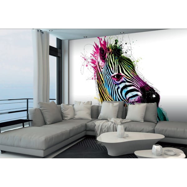 Veľkoformátová tapeta Farebná zebra, 360 x 253 cm