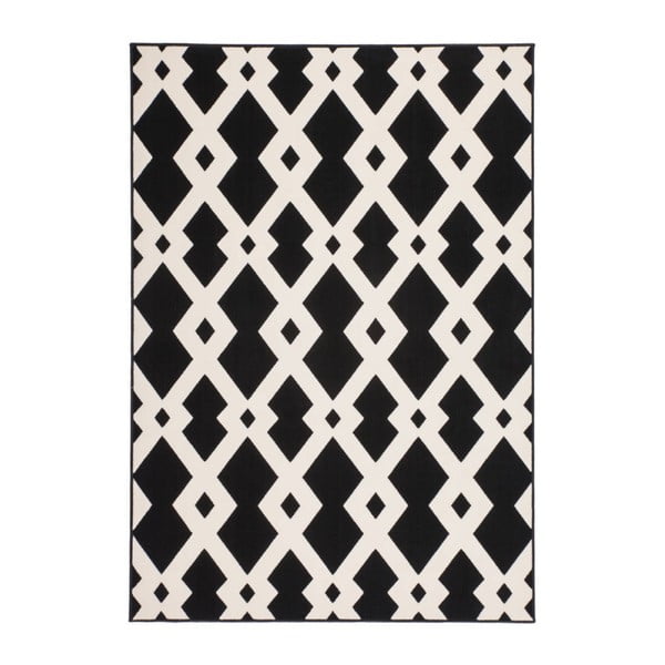 Čierno-biely koberec Kayoom Stella Schwarz Weich, 120 x 170 cm