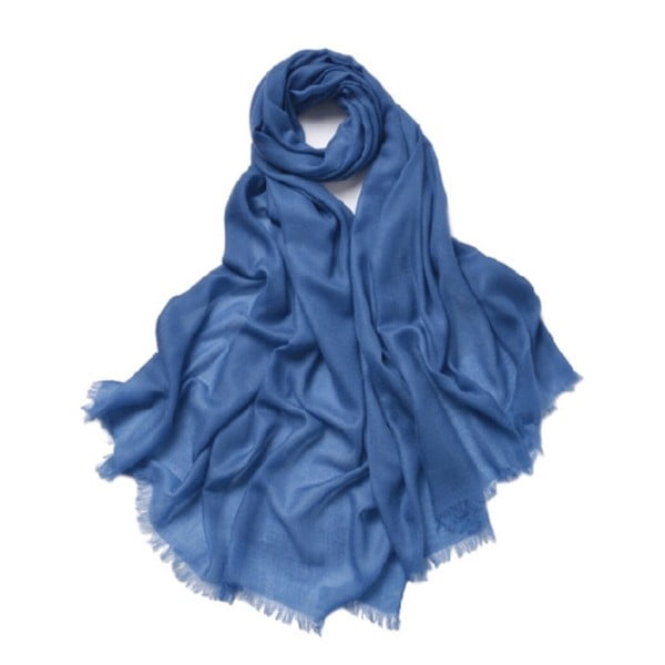 Modrý tenký kašmírový šál Bel cashmere Clara, 200 × 90 cm