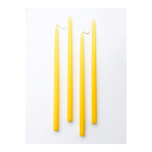 Sada 4 žltých sviečok Architectmade Gemini