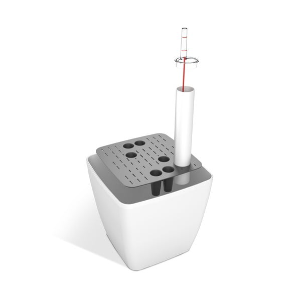 Antracitovosivý samozavlažovací kvetináč Flower Lover Quadrato, 18 × 18 cm-image-3