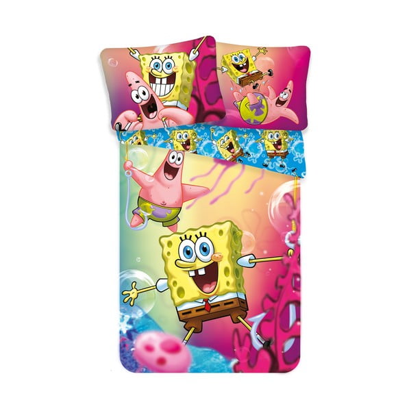 Bavlnené detské obliečky na jednolôžko 140x200 cm Sponge Bob - Jerry Fabrics