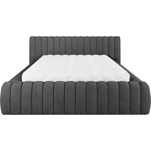 Tmavosivá čalúnená dvojlôžková posteľ s úložným priestorom s roštom 140x200 cm Carilla – ELTAP-image-4