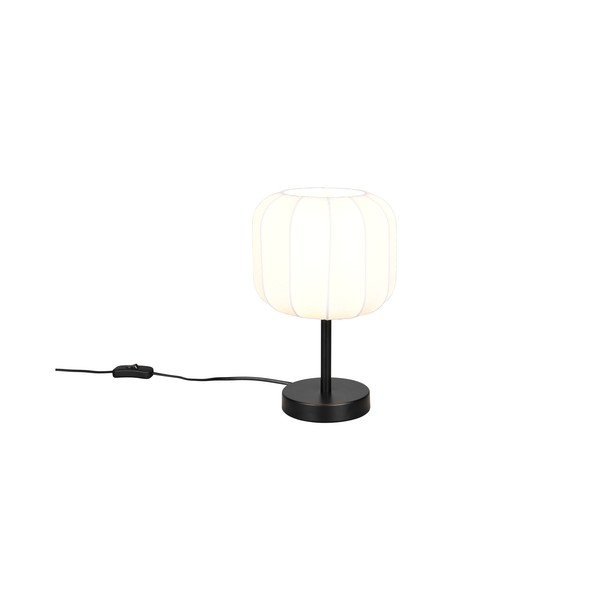 Biela/matne čierna kovová stolová lampa s textilným tienidlom (výška  30 cm) Madleine – Reality-image-4