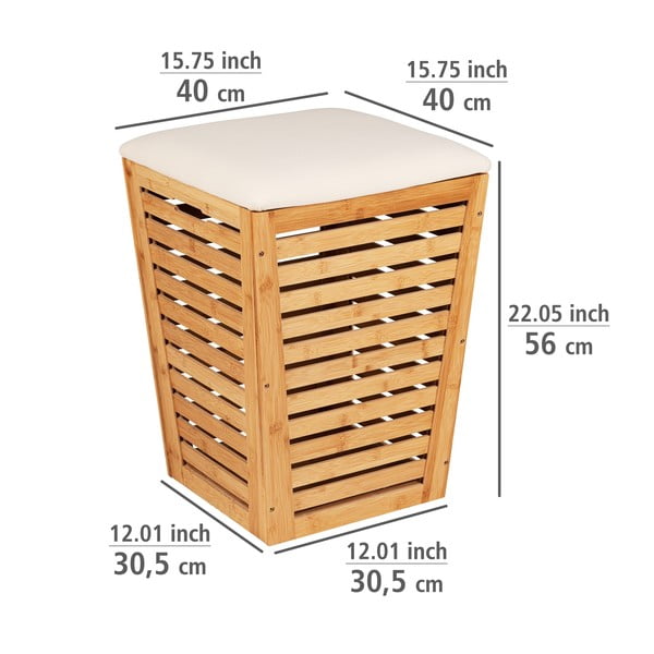 Bambusový kôš na bielizeň 55 l - Wenko-image-3