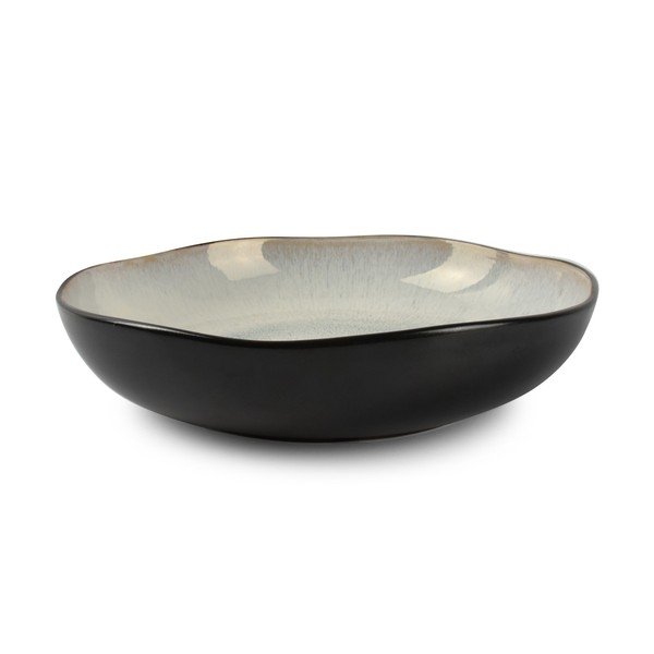 Čierny/béžový hlboký  kameninový tanier ø 22,5 cm Lunar – Salt&Pepper