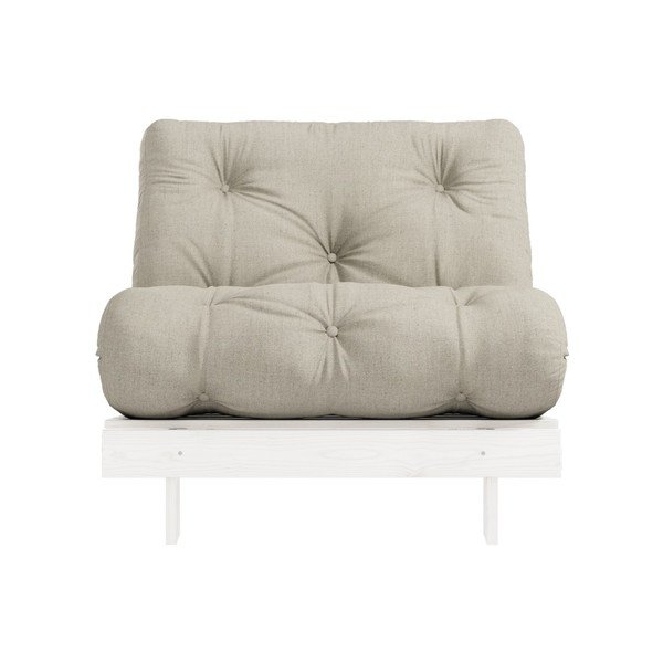 Rozkladacie kreslo s ľanovým poťahom Karup Design Roots White/Linen-image-3