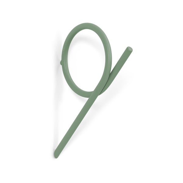 Sivozelený nástenný oceľový háčik Tuba S – Spinder Design