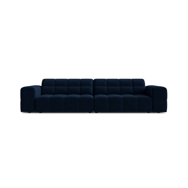 Tmavomodrá zamatová pohovka 252 cm Chicago – Cosmopolitan Design