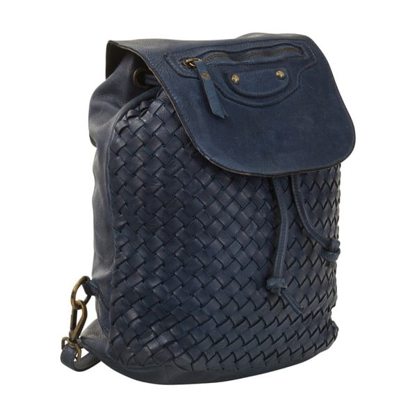 Tmavomodrý batoh z pravej kože Andrea Cardone Dark Blue