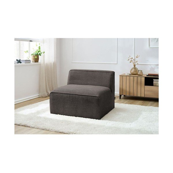 Hnedý menčestrový modul pohovky (stredový diel) Megeve – Bobochic Paris-image-1